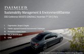 Sustainability Management & Environment@Daimler · Determine goals and areas of activity. ... Process optimization in all plants to reduce recourses demand, ... Foundation of new