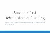 Students First Administrative Planning - ct · integrating with diverse Banner instances. ... If a campus needs to maintain a non-standard application, ... Research & System Effectiveness,