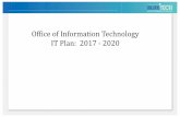 Office of Information Technology IT Plan: 2017 -2020 · 2017-10-05 · The Office of Information Technology (OIT) ... Advance the effectiveness and efficiency of our enterprise applications