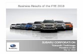 Business Results of the FYE 2018 - 4-traders.com Corp… · Business Results of the FYE 2018 SUBARU CORPORATION Yasuyuki Yoshinaga President & CEO ... Business Plan for the FYE 2019