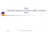 DDS Utilization Resource Review (URR) Training 2014 · Utilization Resource Review (URR) Training ... DDS SR URR Training 03/2014 7 The Regional URR Committee ... Individual Plan