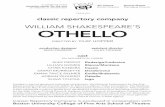 WILLIAM sHAKespeAre’s OTHELLO - New Repertory Theatre · (Newton Nomadic Theater), ... Bacchae (Ithaca College) and As You Like It and A Midsummer Night’s Dream (Ithaca Shakespeare