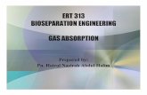 ERT 313 BIOSEPARATION ENGINEERING GAS ABSORPTIONlibvolume2.xyz/biotechnology/semester4/bioprocessprinciplesand... · Ceramic Intalox Saddle Packing. ... Absorption in Plate Column