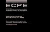 ecpe · ecpe Writing section Benchmark set 2009 the university of michigan examination for the certificate of proficiency in english Material developed by the University