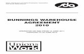 Shop, Distributive and Allied Employees’ Association … Warehouse Agreem… · BUNNINGS WAREHOUSE AGREEMENT 2010 OPERATIVE ON AND FROM 13 JUNE 2011 THROUGH TO 30 JUNE 2013 Shop,