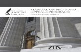 MANUAL ON PRO BONO APPEALS PROGRAMS - American Bar Association · MANUAL ON PRO BONO APPEALS PROGRAMS For State Court Appeals. ... Description of Court of Appeal, ... Request for