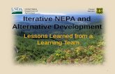 United States Forest Department of Service Agriculture ...api.ning.com/files/aq07GQXjwH3LEI-NfYPFobLKET2WyzYbItd... · Iterative NEPA and Alternative Development . Lessons Learned