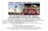 THE BYZANTINE LANTERN - St. Athanasius - Indianapolis · THE Light of the East St. Athanasius the Great Byzantine Catholic Church 1117 South Blaine Ave. Indianapolis, IN 46221 Website: