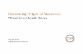 Discovering Origins of Replication - Schatzlabschatzlab.cshl.edu/teaching/2012/QB Bootcamp 4 - ORC Exercise.pdf · QB Bootcamp Lecture 4 . Outline ... [78]. A link to origins of ...