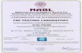 FMITL NABL Certificate - Hardness test block · National Accreditation Board for Testing and Calibration Laboratories (An Autonomous Body under Department of Science & Technology,