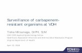 Surveillance of carbapenem - resistant organisms at VDH · resistant organisms at VDH ... • Report by phone any alert values to the submitting clinical laboratory and VDH, alert