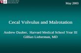 Cecal Volvulus and Malrotation - Lieberman's eRadiologyeradiology.bidmc.harvard.edu/LearningLab/gastro/Dauber.pdf · Cecal Volvulus and Malrotation ... Living Anatomy, ... Felson