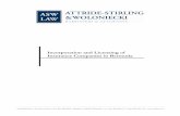 Incorporation and Licensing of Insurance Companies in … · Incorporation and Licensing of Insurance Companies in Bermuda . ... Framework of Legal Regulation of Insurance Companies