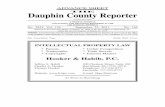 THE Dauphin County Reporter SHEET THE Dauphin County Reporter (USPS 810-200) A WEEKLY JOURNAL CONTAINING THE DECISIONS RENDERED IN THE 12th JUDICIAL DISTRICT No. 5833, Vol. 124 September