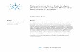 Metabolomics Batch Data Analysis Workﬂ ow to ... - Agilent · Metabolomics Batch Data Analysis Workﬂ ow to Characterize Differential Metabolites in Bacteria Application Note Authors