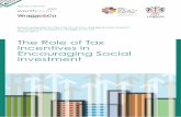 The role of tax incentives in encouraging social investment · the Role of tax Incentives in ... recognises the distinctive nature of the social investment sector: ... Tax Incentives