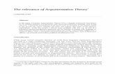 The relevance of Argumentation Theory - UCL relevance of Argumentation Theory ∗ CORINNE ITEN Abstract In this paper, I examine Argumentation Theory (AT), a semantic framework best