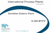 Sorbitan Esters Plant 9,500 MTPY - ippe.com · Process Overview The sorbitan ester (esterification) plant provides a process where fatty acid and sorbitol are heated to a temperature