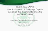 WOOD PRESERVATIVES Fate, Human Health, and … PRESERVATIVES Fate, Human Health, and Nontarget Organism (Ecological) Data RequirementsPerspective 40 CFR PART 158 W ... 14. How We Use