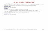 4 x 400 RELAY · - 2018-440-4 x 400 RELAY + = 4 x 440y minus 1.1 Note: yard-race splits will add up 0.1 short, as subtracting 0.3 (the normal 440/400 conversion) four times produces