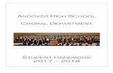Andover High School Choral Department · Andover High School Choral Program ... short, more Life. ... Do not talk when the director or classmates are speaking.