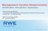 Management System Requirements · RWE Technology · Jan 2012 PAGE 1 Management System Requirements ... ASME B 31.1 -Power Piping Reference Code ASME Sect. II - Material ASME Sect.