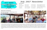 July 2017 Newsletter - Welcome to the Pitt Birds ... · July 2017 Newsletter OFFICERS: ... Tours include the Amish town of Shipshewana and four car ... Gas and Horse Show Pete and