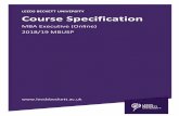MBA Executive (Online) 2018/19 MBUSP/media/files/courses/... · LEEDS BECKETT UNIVERSITY Course Specification MBA ... V1-2 References to Business Consultancy Project changed to MBA