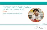 Student Nutrition Program Nutrition Guidelines .The 2016 Student Nutrition Program Nutrition Guidelines