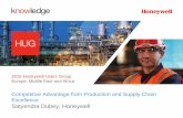Competitive Advantage from Production and Supply … Advantage from Production and Supply Chain Excellence Satyendra Dubey, Honeywell 2 © 2015 Honeywell International All Rights Reserved