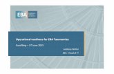 Operational readiness for EBA Taxonomies - Eurofiling · Roadmap Eurofiling–June 2015 Operational readiness for EBA Taxonomies N.B. For planning purposes only, all dates and content