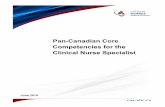 Pan-Canadian Core Competencies for the Clinical Nurse ...cna-aiic.ca/~/media/cna/files/en/clinical_nurse_specialists... · The core competencies in this framework ... 11. The CNS