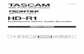 TASCAM HD-R1 Owner's Manualtascam.com/content/downloads/products/84/HD-R1_manual.pdf · 2 TASCAM HD-R1 The exclamation ... accordance with the instruction manual, may cause harmful