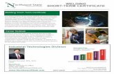 WELDING SHORT TERM CERTIFICATE - … · WELDING SHORT-TERM CERTIFICATE. ... Flux Core Arc Welding, Oxy Fuel Gas Welding/Cutting and ... Various kinds of metals and thicknesses will
