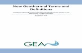 New Geothermal Terms and Definitions · New Geothermal Terms and Definitions A Guide to Reporting Resource Development Progress and Results to the Geothermal Energy Association November