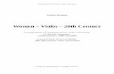 Women – Violin – 20th Century - tobias-broeker.de · • Violin concerto No.1 Adamia, Marina ... for narrator, electric violin and ... voice, guitar and string orchestra • Concerto