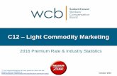 C12 Light Commodity Marketing - Saskatchewan WCB · C12 – Light Commodity Marketing 2016 Premium Rate & Industry Statistics October 2015 ** For more information on how premium rates