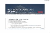 tax Cuts & Jobs Act Of 2017 - Financial Accounting · Tax Cuts & Jobs Act of 2017 ... KEY PROVISIONS THAT DID NOT ... from tax under section 501(a) (House) • Exclusion of research