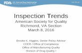 American Society for Quality Richmond, VA Section March …asqrichmond.org/Insp Trends March 2016.pdf · American Society for Quality Richmond, VA Section March 8, 2016 ... audit