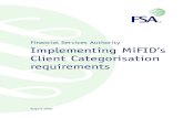 Implementing MiFID’s Client Categorisation requirements · 2 Implementing MiFID’s Client Categorisation requirements 3 COB4.1. 1.4 In paragraphs 2.36 – 2.50, we also set out