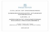 UNDERGRADUATE STUDENT HANDBOOK LEVEL 2 … · LEVEL 2 AEROSPACE ENGINEERING DEGREE PROGRAMMES ... Mechanical Properties of Materials ... The two assignments are open book tests, ...