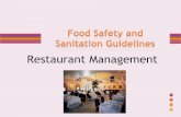 PowerPoint - Food Safety and Sanitation Guidelines ... · sanitizing surfaces where food is prepared. ... PowerPoint - Food Safety and Sanitation Guidelines - Restaurant Management