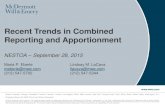 Recent Trends in Combined Reporting and Apportionment · Recent Trends in Combined Reporting and Apportionment ... based on information from ... –New law expands the market-based