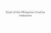 State of the Philippine Creative Industries - boi.gov.ph€¦ · PSIC 391: Mfg of Jewelry; PSIC 201, 202, 261, 289: Mfg of HH goods, china; ... industries outputs by putting in place