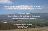 Evaluating Mitigation Options of Nitrous Oxide … Mitigation Options of Nitrous Oxide Emissions in California Cropping Systems Martin Burger Dept. of Land, Air and Water Resources