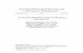 Journal of Homeland Security and Emergency Management Social Vulnerability Index for... · Journal of Homeland Security and Emergency Management A Social Vulnerability Index for Disaster