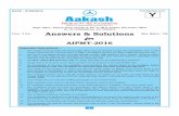 Regd. Office Answers & Solutions - Aakash Medical AIPMT ... · Answers & Solutions for ... wing of a bird? (1) ... Hind limb of Rabbit Answer (1) Sol. Wings of bird and flipper of