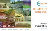 APL APOLLO TUBES LTD. - Section Pipe Manufacturers · APL APOLLO TUBES LTD. ... Steel pipes and tube manufacturing among the fastest growing industries across the globe