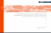 Leadership and management in vocational education and training · Leadership and management in vocational education and training ... CHIEF EDUCATION OFFICER DVC VOCATIONAL ... report