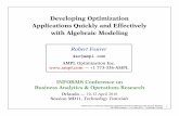 MB79 Applications with Algebraic Modeling - ampl.com · Robert Fourer, Developing Optimization Applications Quickly and Effectively with Algebraic Modeling INFORMS Analytics —10-12